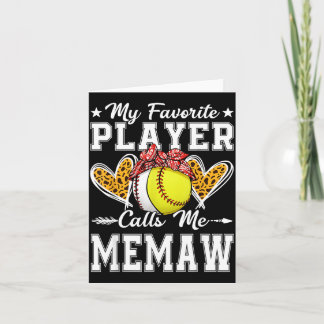 Favourite Player Calls Memaw Baseball Softball Card
