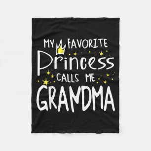 Favourite princess call grandma cute birthday fleece blanket