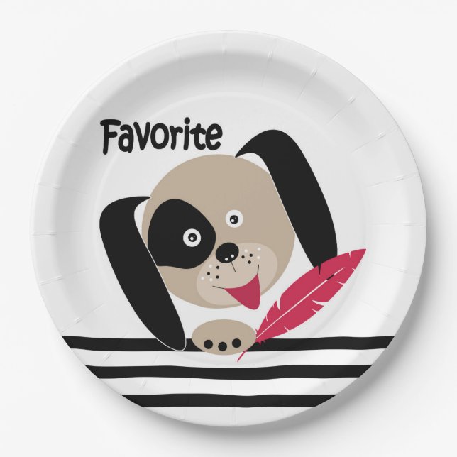 Favourite puppy paper plate (Front)
