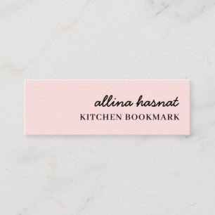 Favourite Recipe Pink Mini Bookmark Design Business Card