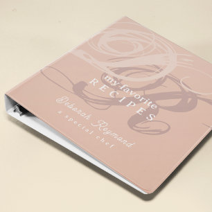 Favourite Recipes Monogram Dusty Rose Binder Book