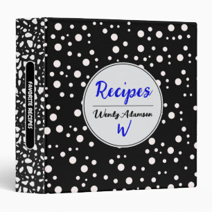 Favourite Recipes (Name Cookbook) Modern Black Binder