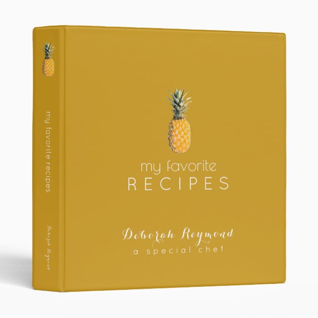 Favourite Recipes Pineapple Dusty Mustard Binder (Front/Spine)