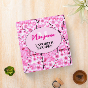 Favourite Recipes (Pink Wildflowers) Girly Monogra Binder
