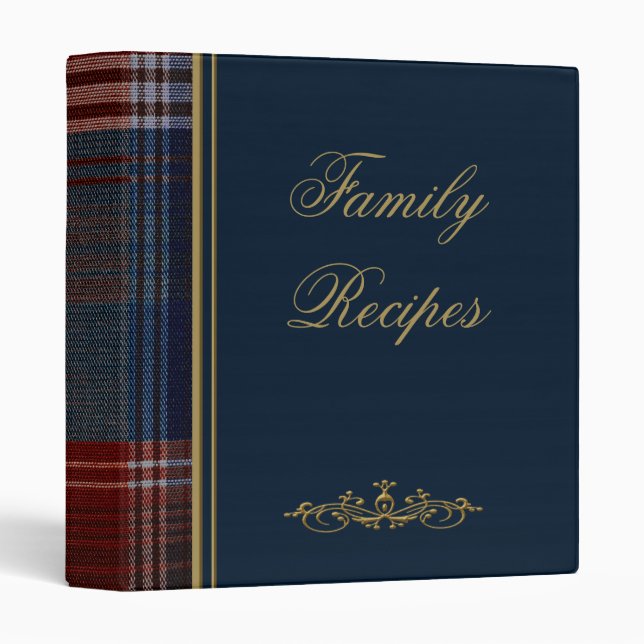 Favourite Recipes Plaid Binder Green, Red Blue (Front/Spine)