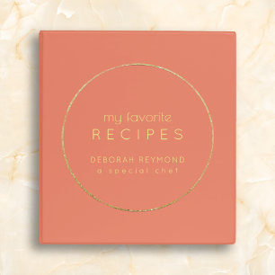 Favourite Recipes Salmon Colour Binder Book 