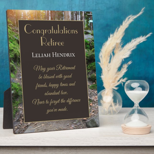 Favourite! Retiree's Congratulations gift Plaque (Side)