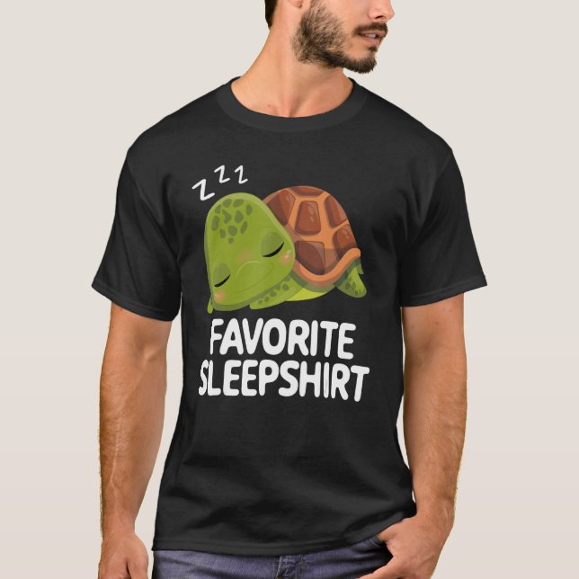 Favourite Sleep Lazy Turtle Sleep Pyjama Nigh T-Shirt (Front)