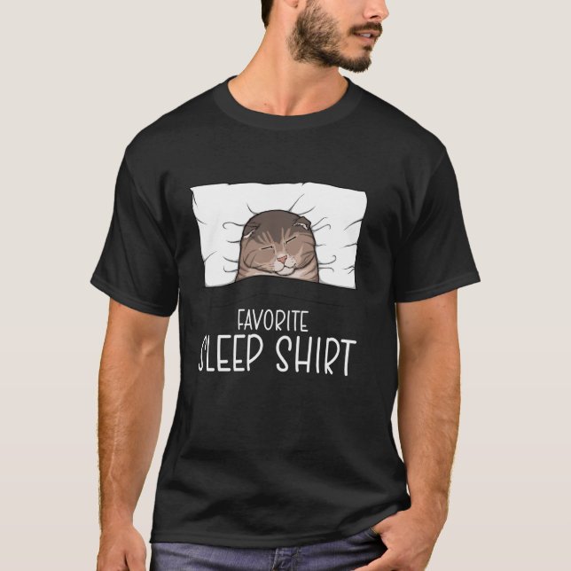 Favourite Sleep Shirt Scottish Fold Cat, Napping C (Front)