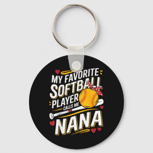 Favourite Softball Player Calls Nana Mothers Day Keychain