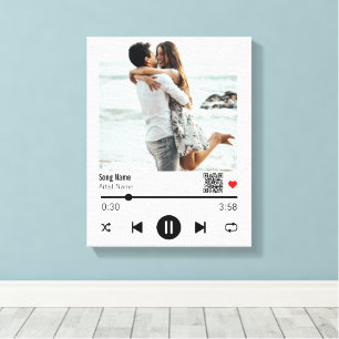 Favourite Song Music Playlist Photo with Qr code Canvas Print