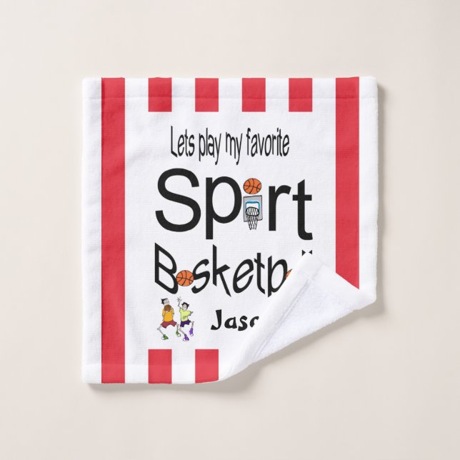 Favourite Sport Bathroom Towel Sets Basketball (Wash Cloth)