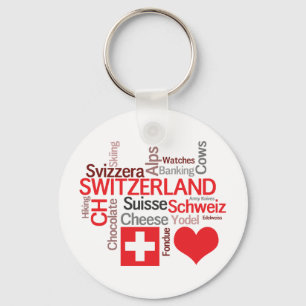 Favourite Swiss Things - I Love Switzerland Keychain