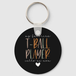 Favourite T-ball Player Call Me Mom Baseball Mothe Keychain