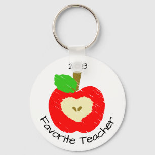 Favourite Teacher Button Keychain