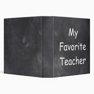 Favourite Teacher Chalkboard Design Gift Idea Binder