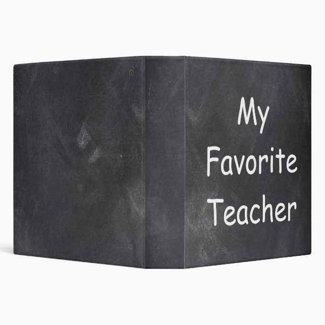 Favourite Teacher Chalkboard Design Gift Idea Binder (Background)