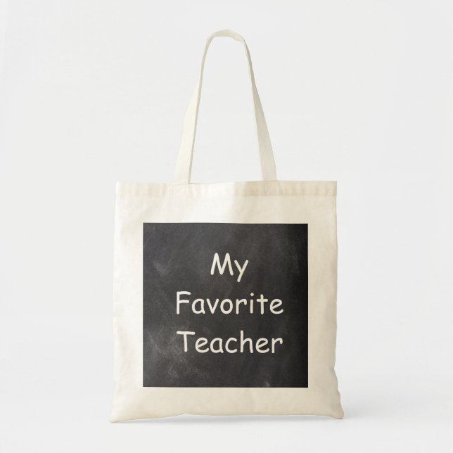 Favourite Teacher Chalkboard Design Gift Tote Bag (Front)