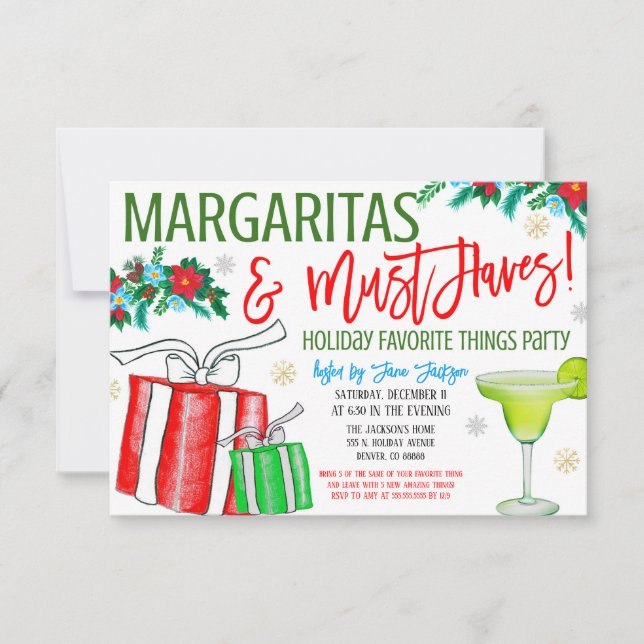 Favourite Things Christmas Party Invitation (Front)