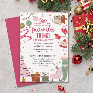 Favourite Things Cozy Christmas Gift Exchange Part Invitation