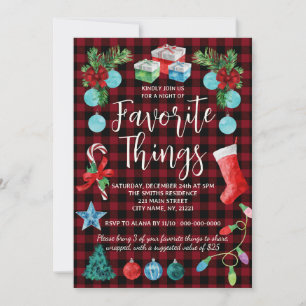 Favourite Things Gift Exchange Christmas Party Invitation