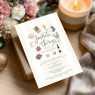 Favourite Things Gift Exchange Christmas Party  Invitation