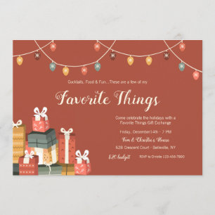 Favourite Things Gift Exchange Invitation