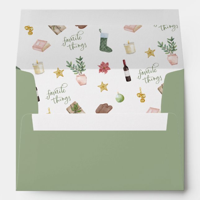 Favourite Things Gift Exchange Invitation Envelope (Back (Bottom))