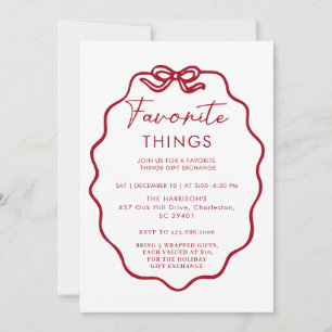 Favourite Things Holiday Party - Cute and Festive  Invitation