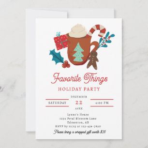 Favourite Things Holiday Party Gift Exchange Invitation