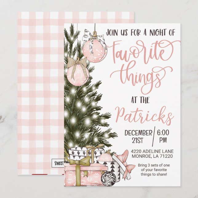 Favourite Things Holiday Party Invitation (Front/Back)