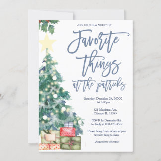 Favourite Things Party Holiday Christmas Party Invitation