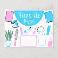 Favourite Things Party Postcard Invitation