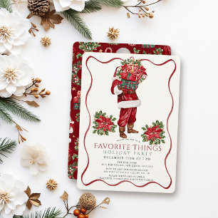 Favourite Things Santa Christmas Holiday Party Invitation
