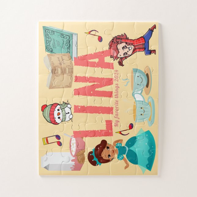 Favourite Things Yearly Custom Kids Jigsaw Puzzle (Vertical)