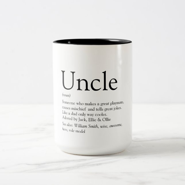 Favourite Uncle Modern Definition Two-Tone Coffee Mug (Center)