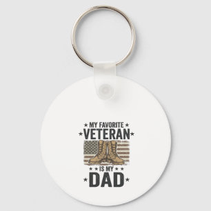 Favourite Veteran Dad Patriotic Combat Boots Shirt Keychain