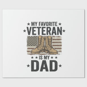 Favourite Veteran Dad Patriotic Combat Boots Shirt Wrapping Paper