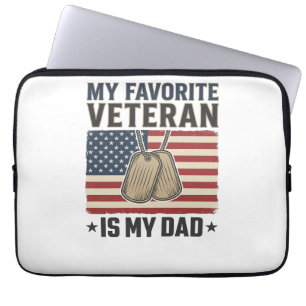 Favourite Veteran Dad Patriotic Dog Tags Design_1 Laptop Sleeve
