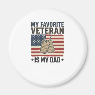 Favourite Veteran Dad Patriotic Dog Tags Design_1 Magnet
