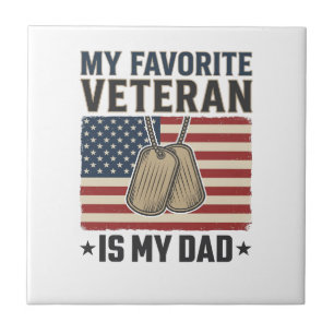 Favourite Veteran Dad Patriotic Dog Tags Design_1 Tile