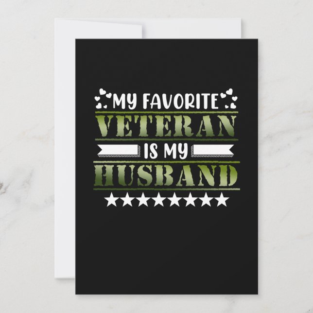 Favourite Veteran Husband Happy Veterans Day Thank You Card (Front)