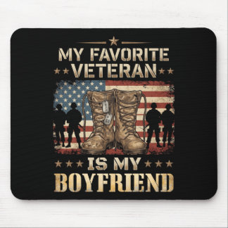 Favourite veteran is boyfriend father's day vetera mouse pad
