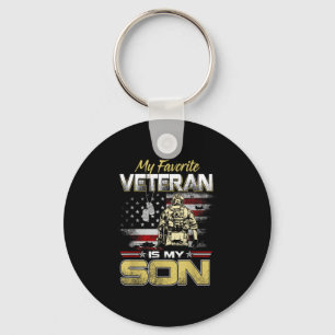 Favourite veteran is son veterans day patriotic me keychain