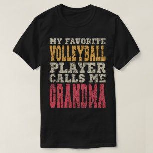 Favourite Volleyball Grandma Vintage Typography T-Shirt