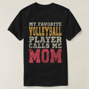 Favourite Volleyball Player Mom Vintage Typography T-Shirt
