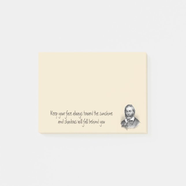 Favourite Walt Whitman Quote Champagne Post-it Notes (Front)