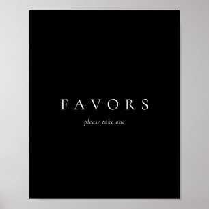 Favours Black Wedding Poster
