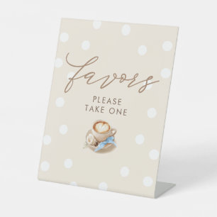 Favours Coffee Themed Boy Baby Shower Table Sign