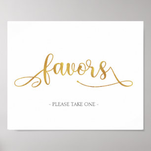 Favours Gold Trendy Wedding Sign